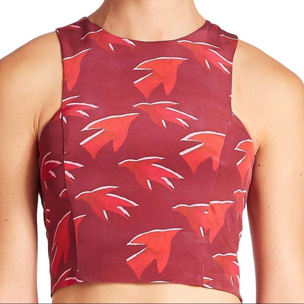 Price⬇️ NWT Elle Sasson Sparrow-Print Crop Top